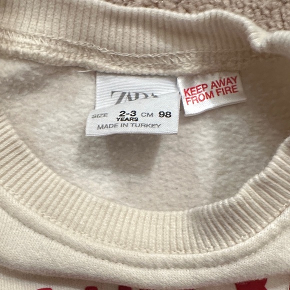 Zara Kid’s Cream Sweater with Red Heart Design - Picture 5 of 5